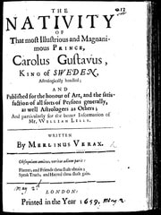 Cover of The Nativity Of That Most Illustrious and Magnanimous Prince, Carolus Gustavus, King of Sweden by John Gadbury