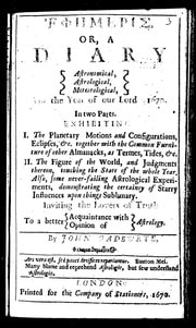 Cover of Ephemeris, Or A Diary Astronomical, Astrological, Meterological for the Year of our Lord 1670 by John Gadbury