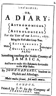 Cover of Ephemeris 1677 by John Gadbury