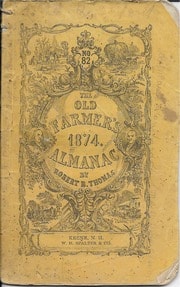 Cover of The Old Farmer's Almanac #82 1874