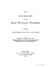 Cover of Psychology Of The Salem Witchcraft Excitement