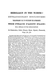 Cover of Rebellion in the North! Extraordinary disclosures! Vallandigham's plan to overthrow the government! The Peace Party plot!