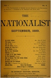Cover of Reply to Dr. Heber Newton [Critic of Nationalism in July 1889 issue of The Dawn]