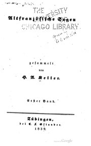 Cover of Altfranzösische Sagen gesammelt von H. A. Keller