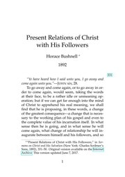 Cover of Present Relations of Christ with His Followers