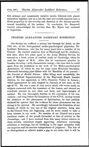 Cover of Charles Alexander Lockhart Robertson Obituary