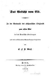 Cover of Das Gedicht vom Cid. In der Versweise des altspanischen Originals zum ersten Mal in das Deutsche übertragen und mit erklärenden Anmerkungen begleitet von O. L. B. Wolff