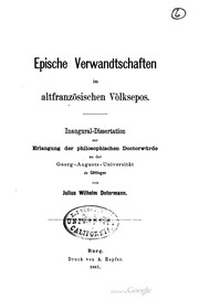 Cover of Epische Verwandtschaften im altfranzösischen Volksepos