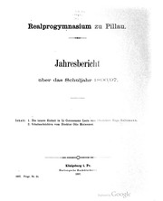 Cover of Realprogymnasium zu Pillau. Jahresbericht über das Schuljahr 1896/97