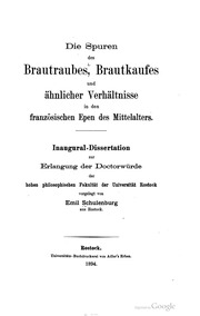 Cover of Die Spuren des Brautraubes, Brautkaufes und ähnlicher Verhältnisse in den französischen Epen des Mittelalters