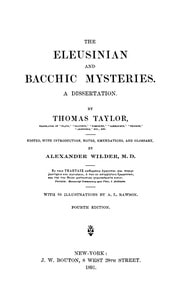 Cover of Eleusinian and Bacchic Mysteries A Dissertation