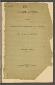Cover of Funeral customs including inscriptions from two hundred and twenty-five funeral rings
