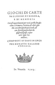 Cover of Giochi di carte bellissimi di regola e di memoria