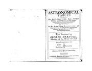 Cover of George Hartgill - Astronomical Tables (1656)
