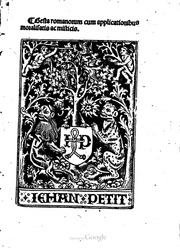 Cover of Gesta romanorum cum applicationibus moralisatis ac misticis