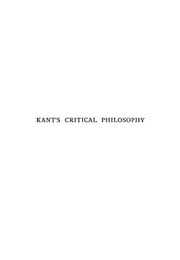 Cover of Kants Critical Philosophy For English Readers Volume 2