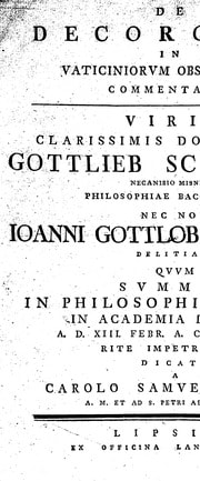 Cover of De decoro Dei in vaticiniorvm obscuritate commentatio [microform]