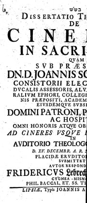 Cover of Dissertatio theologica, de cinerum in sacris usu [microform]