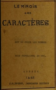 Cover of Le miroir des caractères