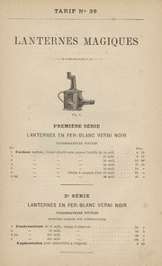 Cover of Tarif No. 39 Lanternes Magiques
