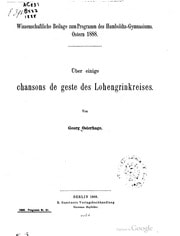 Cover of Über einige chansons de geste des Lohengrinkreises