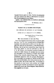 Cover of Vicariat de la Colombie Britannique: une réunion de sauvages au lac William: lettre du R. P. Lejacq au T. R. P. Général: Saint Joseph's Mission William's Lake, 21 octobre 1895