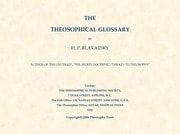 Cover of The Theosophical Glossary