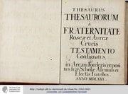 Cover of Thesaurus Thesaurorum