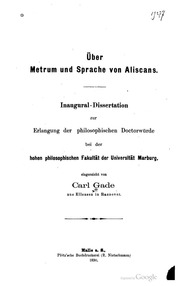 Cover of Über Metrum und Sprache von Aliscans