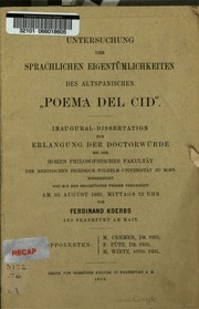 Cover of Untersuchung der sprachlichen Eigentümlichkeiten des altspanischen "Poema del Cid"