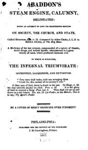Cover of Abaddon's Steam Engine, Calumny, Delineated: Being an Attempt to Stop Its