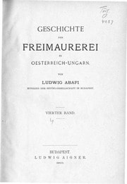 Cover of Ludwig Abafi: Geschichte der Freimaurerei in Oesterreich-Ungarn, vol. 4