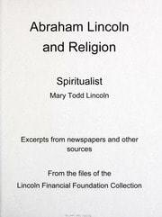 Cover of Abraham Lincoln and religion. Mary Todd Lincoln