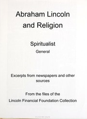 Cover of Abraham Lincoln and religion. general