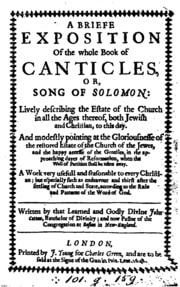 Cover of A brief exposition of the whole book of Canticles, or Song of Solomon