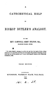 Cover of A catechetical help to bishop Butler's Analogy