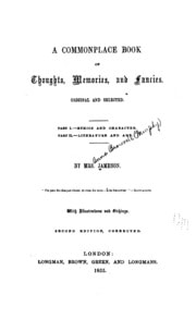 Cover of A Commonplace Book of Thoughts, Memories, and Fancies: Original and Selected