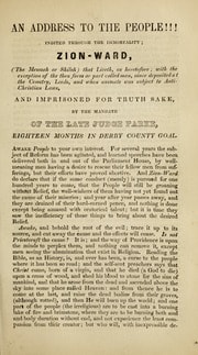 Cover of An address to the People!!!