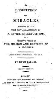 Cover of A Dissertation on Miracles: Designed to Shew that They are Arguments of a Divine Interposition