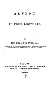 Cover of Advent, in four lectures