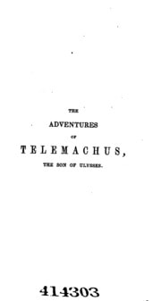 Cover of The Adventures of Telemachus, the Son of Ulysses. From the French of Salignac de La Mothe