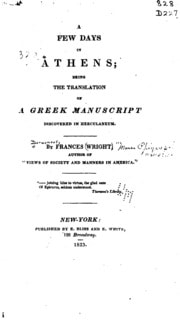 Cover of A Few Days in Athens: Being the Translation of a Greek Manuscript Discovered