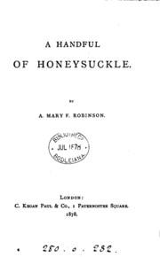Cover of A handful of honeysuckle
