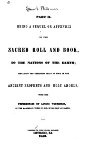 Cover of A Holy, Sacred and Divine Roll and Book: From the Lord God of Heaven to the Inhabitants of the