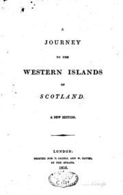 Cover of A Journey to the Western Islands of Scotland