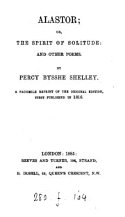 Cover of Alastor; or, The spirit of solitude: and other poems. Facs. repr