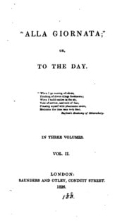 Cover of 'Alla giornata'; or, To the day [by lady C.S.M. Bury]