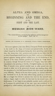Cover of Alpha and omega, the beginning and the end, or, The first and the last