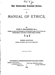 Cover of A Manual of Ethics