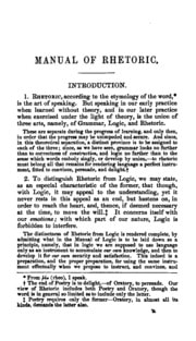 Cover of A manual of rhetoric, with exercises for the improvement of style or diction, &c